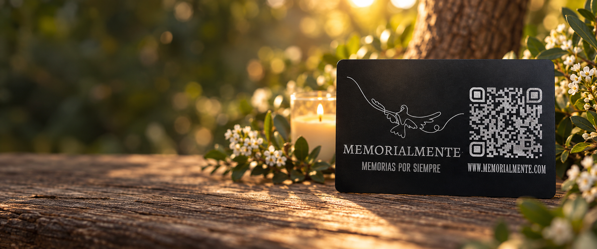 Placa conmemorativa Memorialmente junto a flores y una vela
