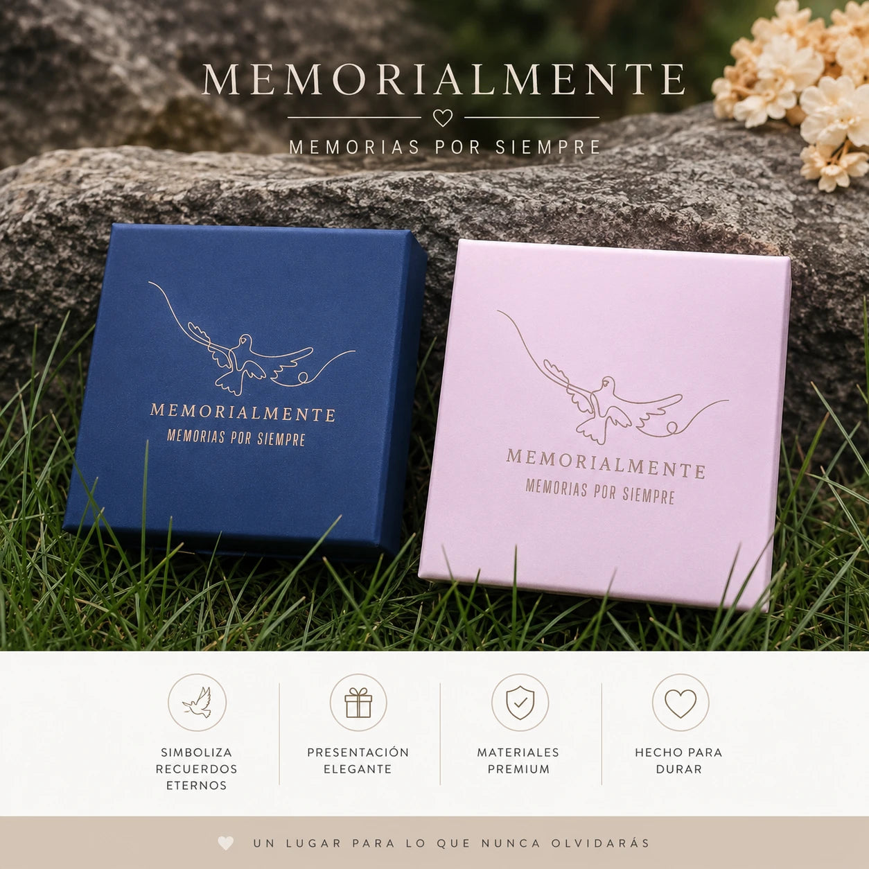 Memorialmente ha sido creada para conservar recuerdos con elegancia, significado y un valor emocional que trasciende el tiempo.